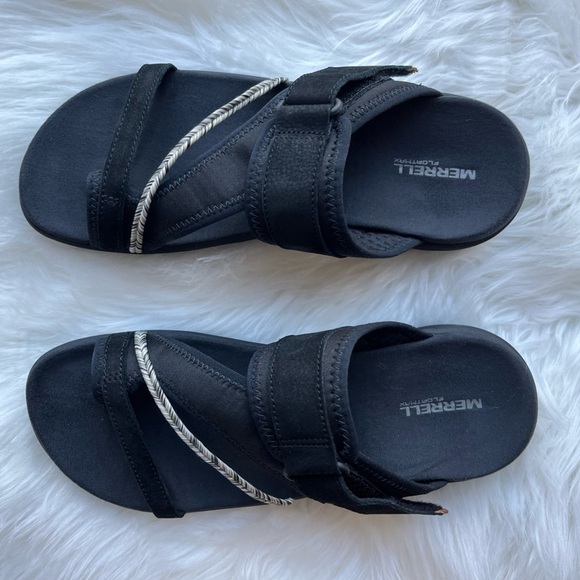 🆕 Merrell Women's Terran 4 Post Slide Sandals Black Size 8 Casual Summer - Picture 8 of 9